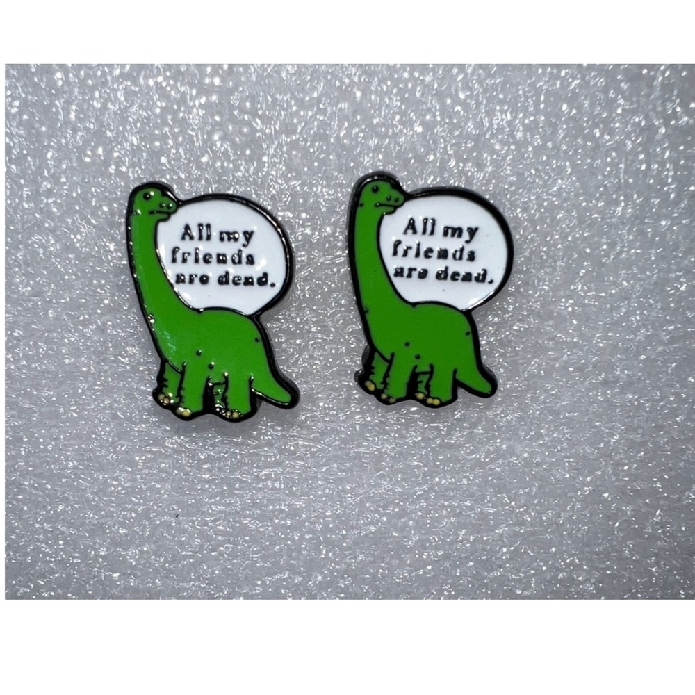 $3🦖Funny Dinosaur Enamel Stud Earrings🦖New🦖$3 WHEN BUNDLED WITH 3. STAINLESS STE - Picture 3 of 16